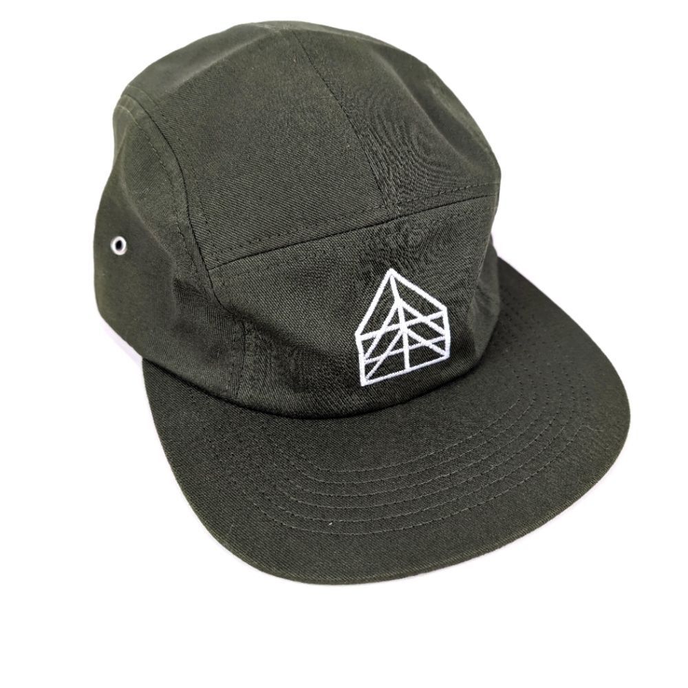 AS Colour Runners Style Flat Brim Hat Dark Sage Green Geometric Adjustable Finn